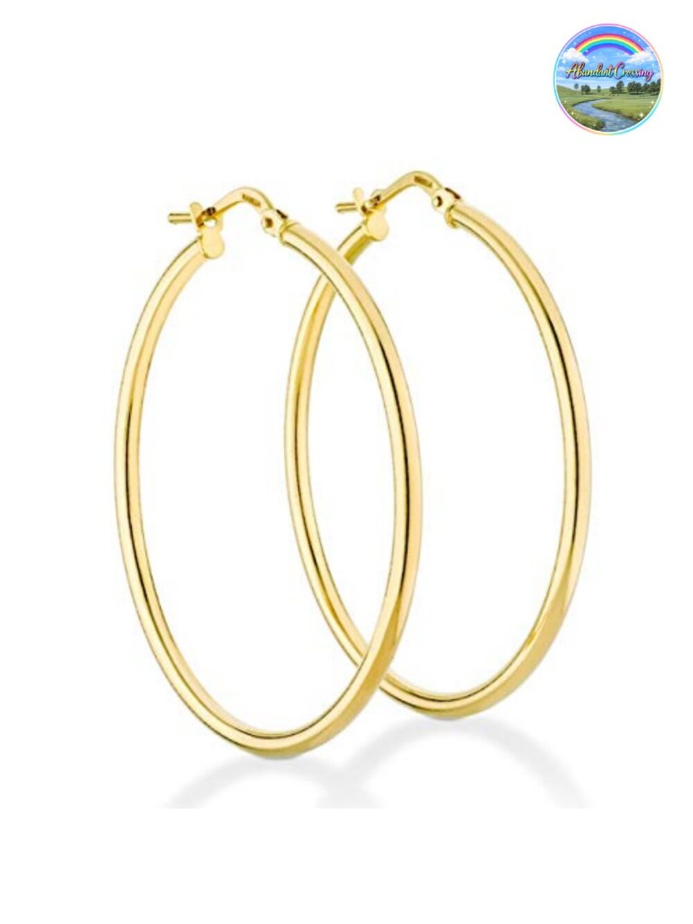 18K Gold Plated 925 Sterling Silver 2mm Round Tube Hoop Lightweight Earrings